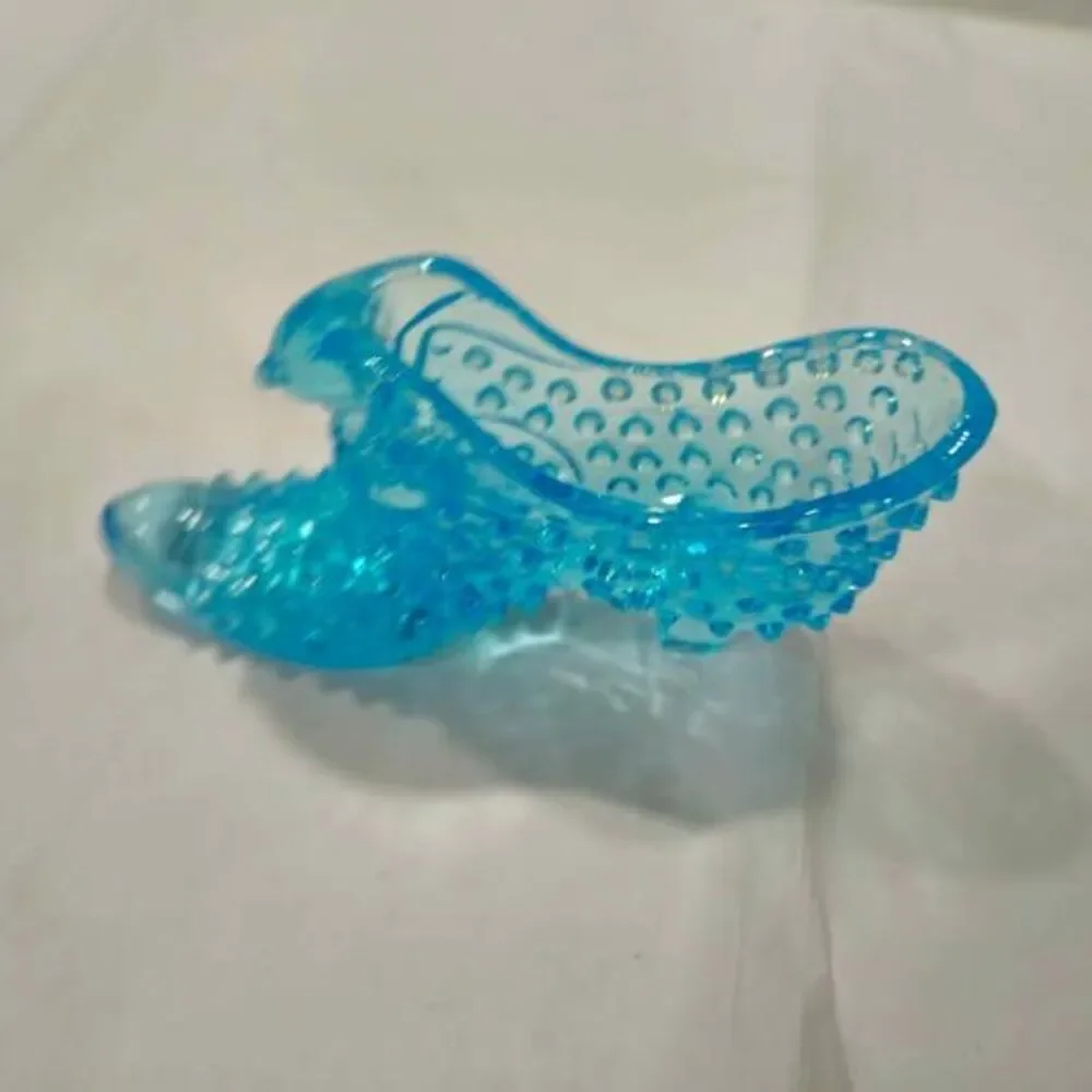 Fenton Blue Glass Slipper Decor